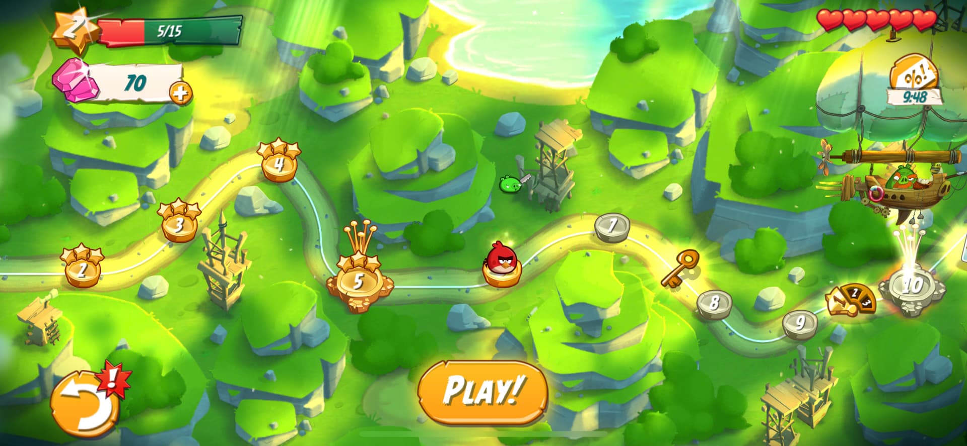 Angry Birds taseme edenemine
