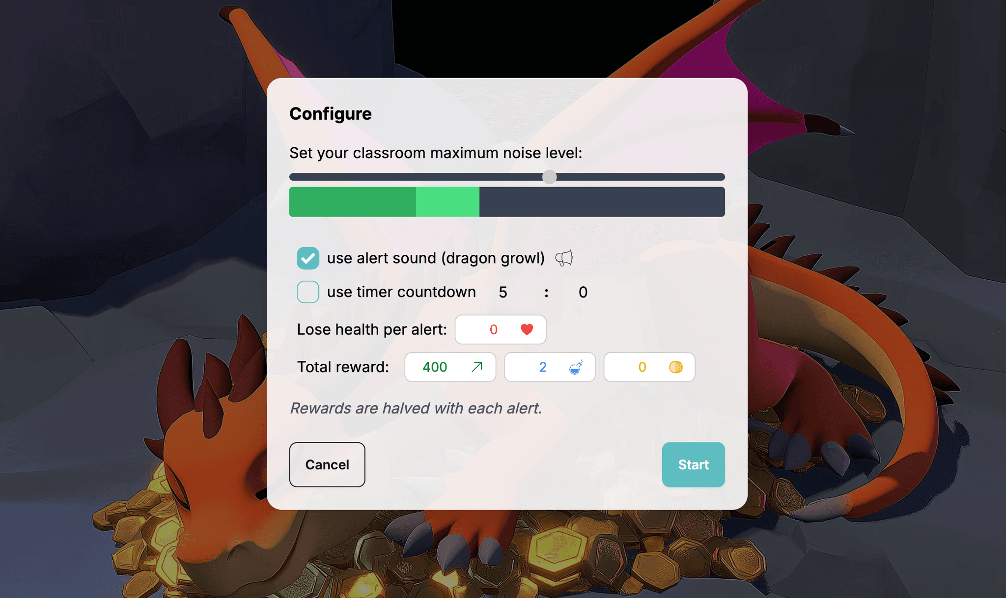 Vaikuse väljakutse konfigureerimine