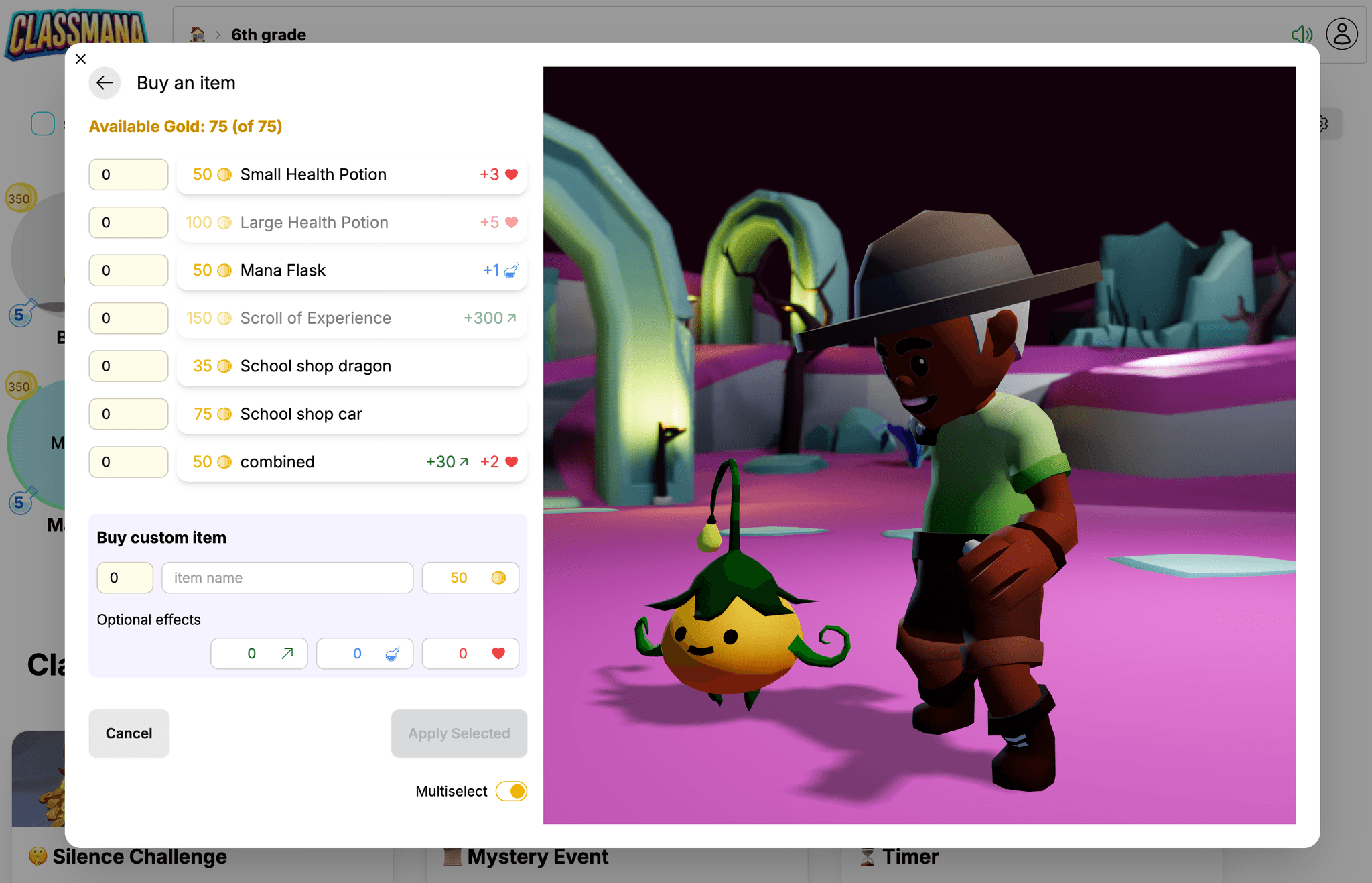 Mitme valiku režiimi lüliti poe ostude jaoks